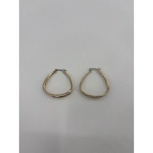 Gold Tone Twisted Geometric Hoop Earrings Women's Fashion Jewelry